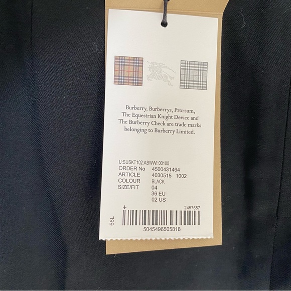 Burberry Black Pencil Skirt US Size 2 - Picture 6 of 13